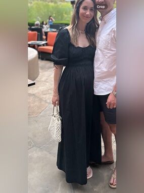 STAUD Faye Puff Sleeve Maxi Dress